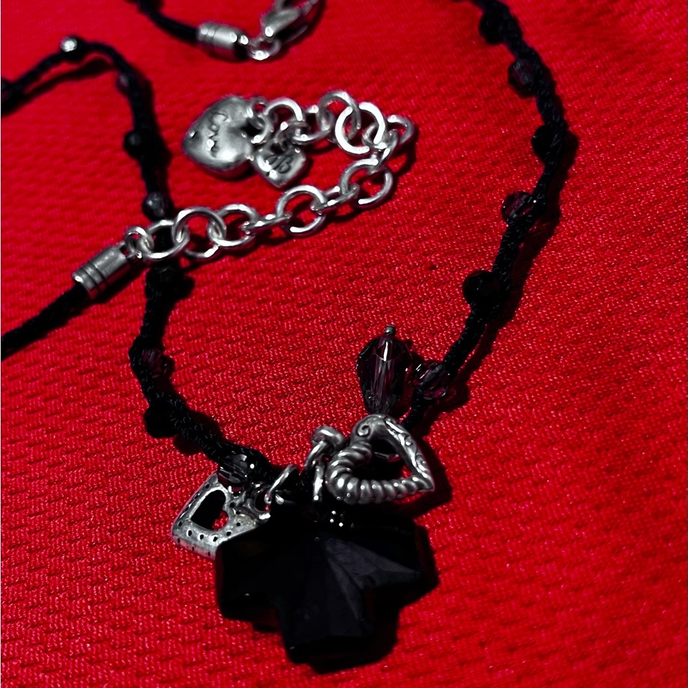 Brighton Karma faced Black Crystal Heart Necklace